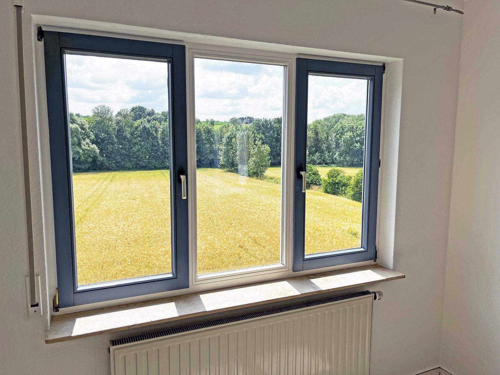 Blick aus einer Wohnung ins Grüne